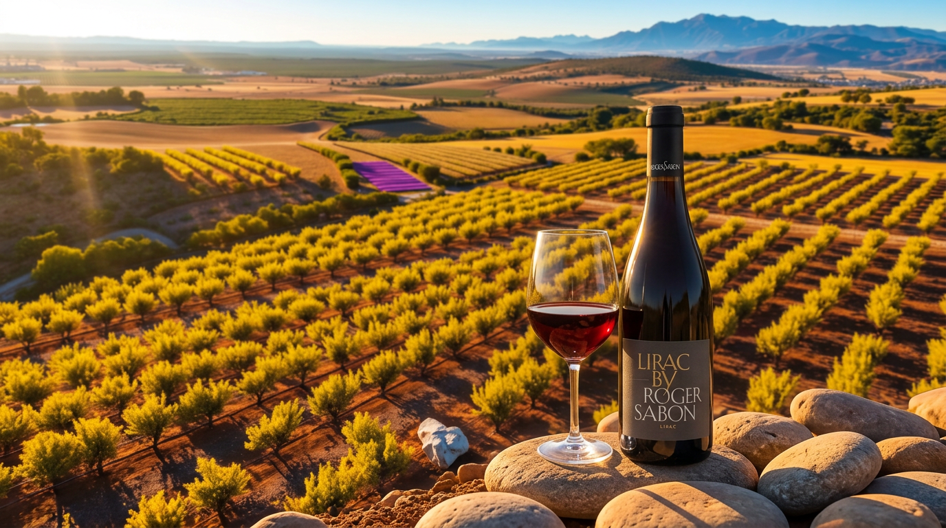 Steile wijngaarden boven de Rhône bij Côte-Rôtie
