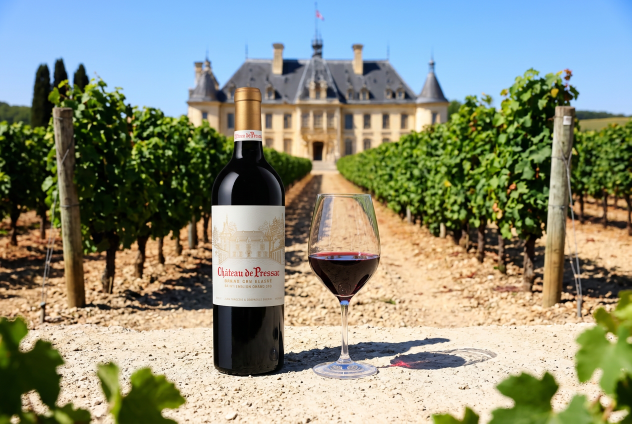 Château tussen de wijngaarden in Bordeaux